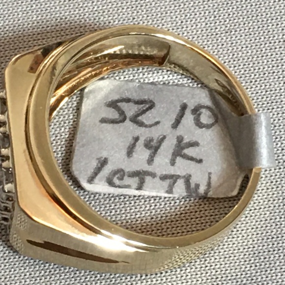 1 CARAT Total Weight 9 Diamond 14k Gold Ring - Picture 5 of 7